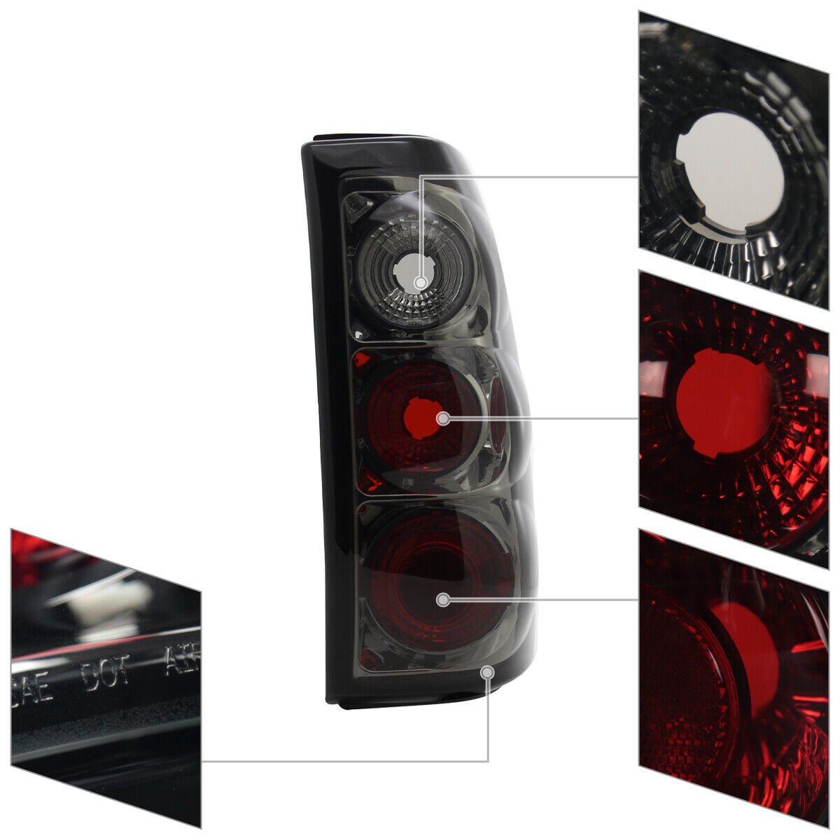 Smoke Tail Lights Rear Brake Lamp Left+Right_voghion.com
