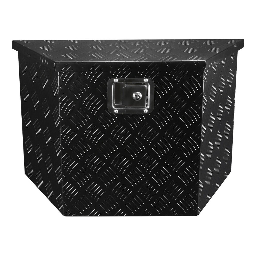 Tool Box 28"/15" Heavy Duty Black Aluminum Truck Pickup Storage W/Lock+Keys_voghion.com