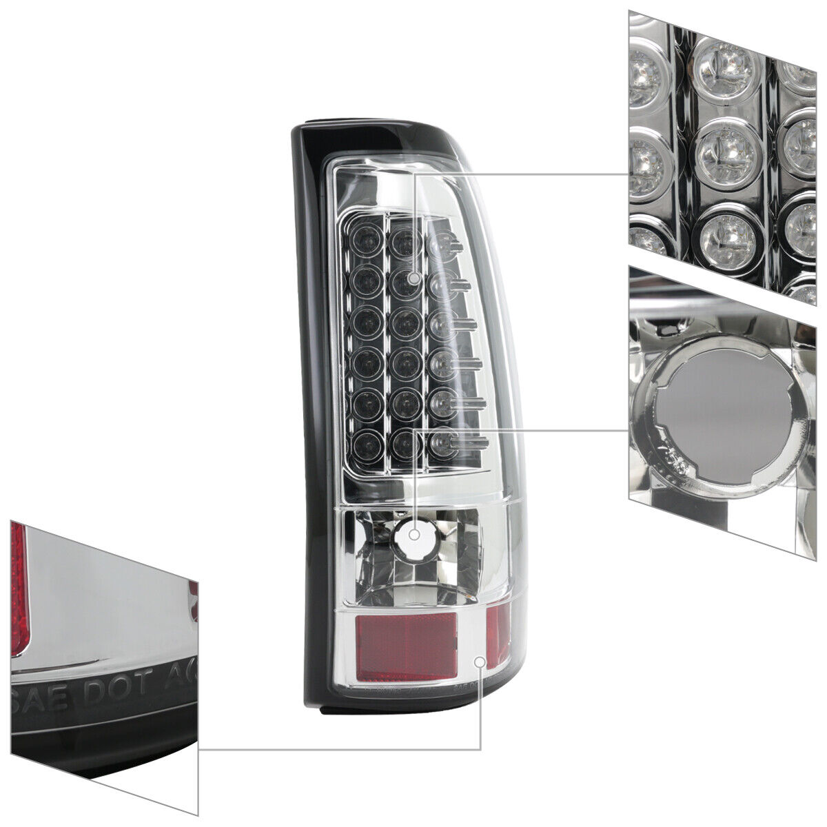 Tail Lights 2500 3500 LED Clear Brake Lamps_voghion.com