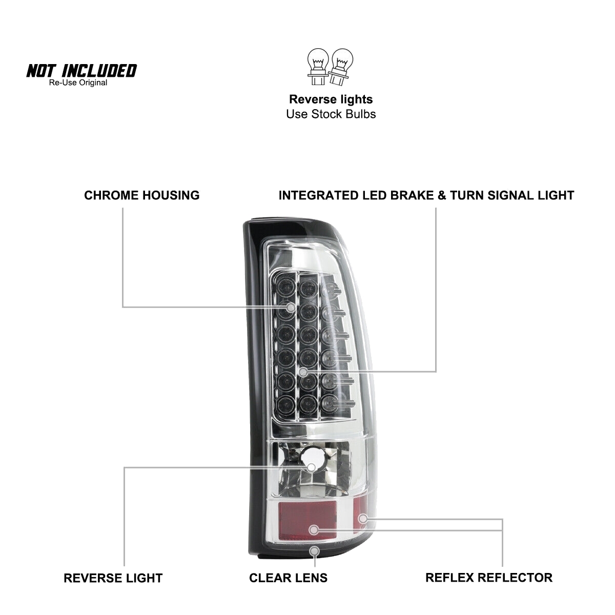 Tail Lights 2500 3500 LED Clear Brake Lamps_voghion.com