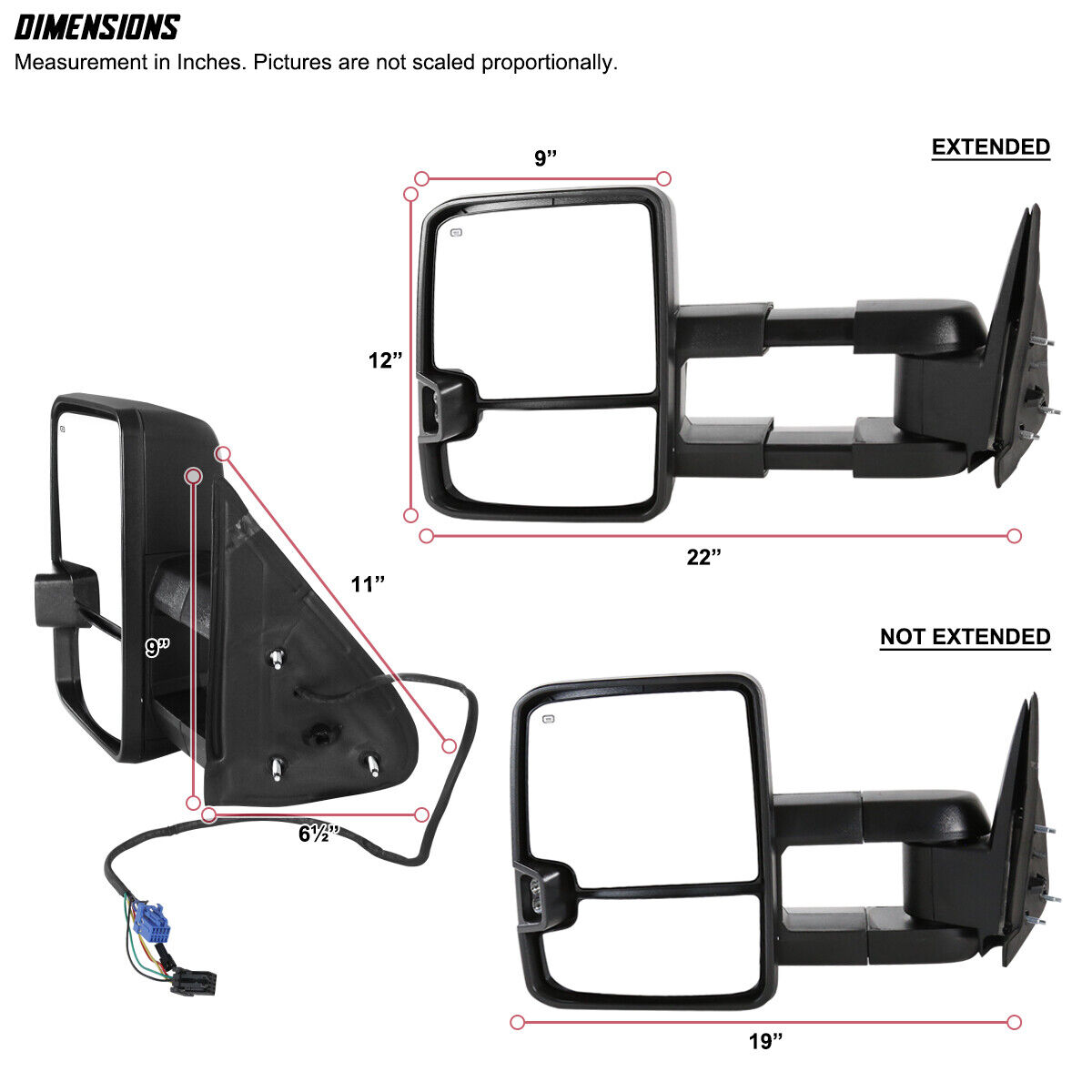 Tow Mirror Sierra Power Heated+Smoke LED Signal_voghion.com