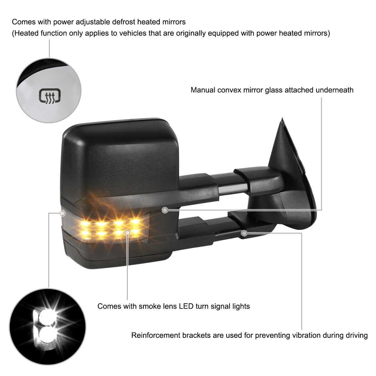 Tow Mirror Sierra Power Heated+Smoke LED Signal_voghion.com
