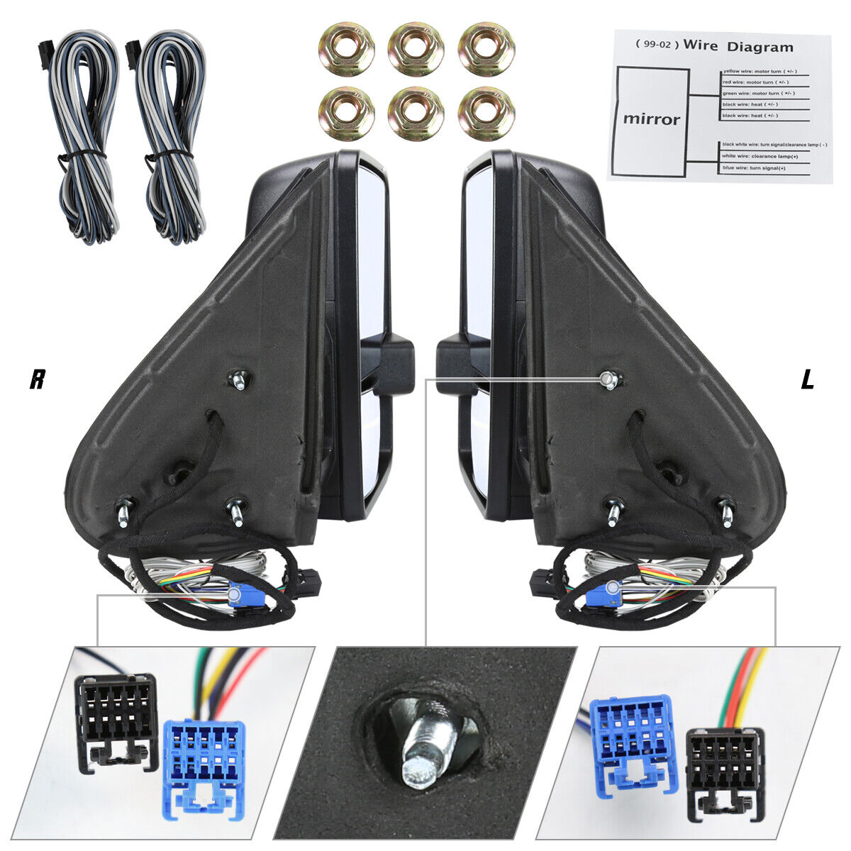 Tow Mirror Sierra Power Heated+Smoke LED Signal_voghion.com