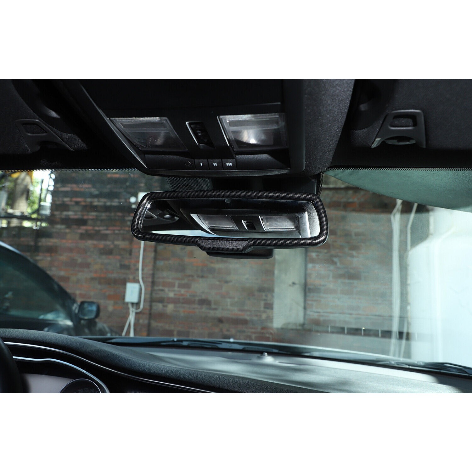 Carbon Fiber Inner Rear View Mirror Frame Decor Trim_voghion.com