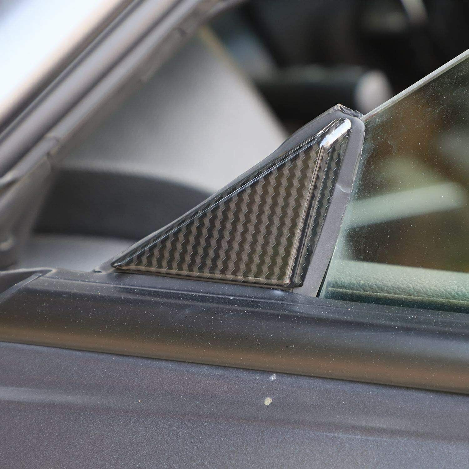 Carbon Fiber Window Front A-Pillar Triangle Trim_voghion.com