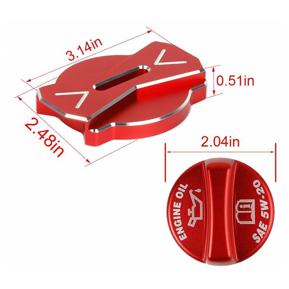 Radiator Cap& Engine Oil Gas Cap Cover Trim 09+_voghion.com