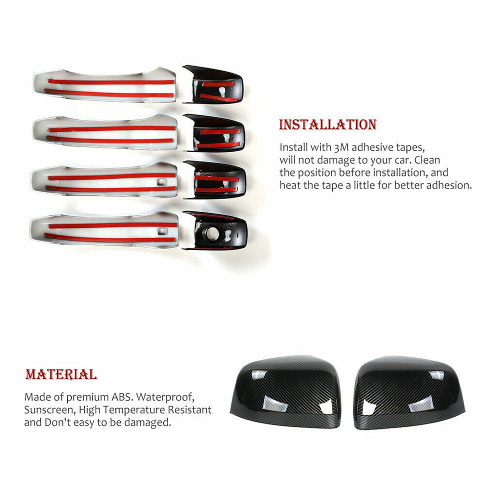 10x Door Handle Cover Rearview Mirror Shell Doge Durango_voghion.com