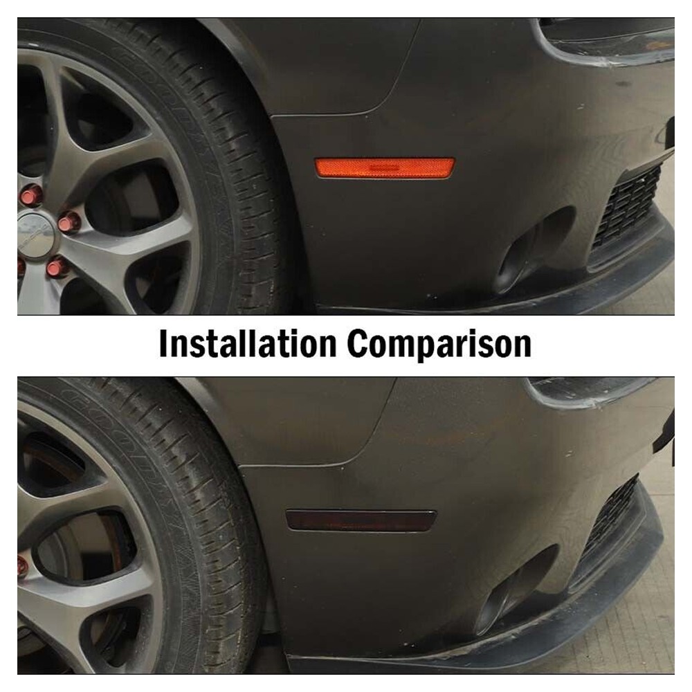 Smoked Rear Light Car Side Wheel Eyebrow Lamp Cover Set 15+_voghion.com