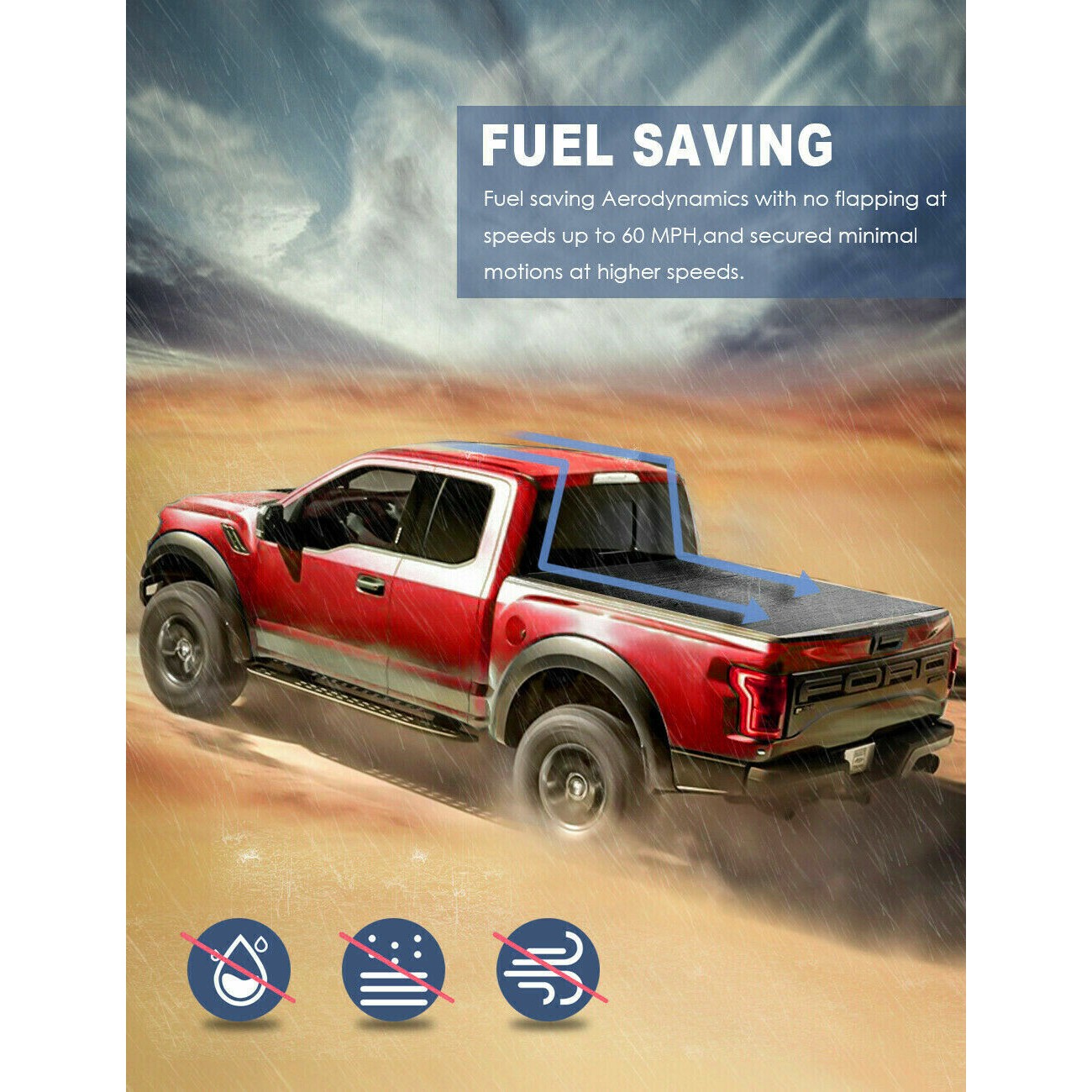 4 Fold 6.5FT Tonneau Cover /2500HD+LED_voghion.com