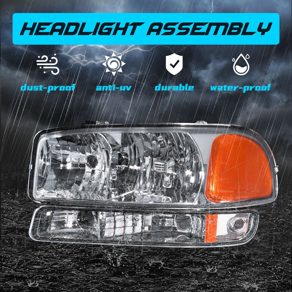 CHROME HOUSING AMBER CORNER HEADLIGHT_voghion.com