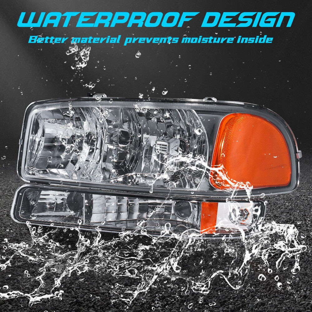 CHROME HOUSING AMBER CORNER HEADLIGHT_voghion.com