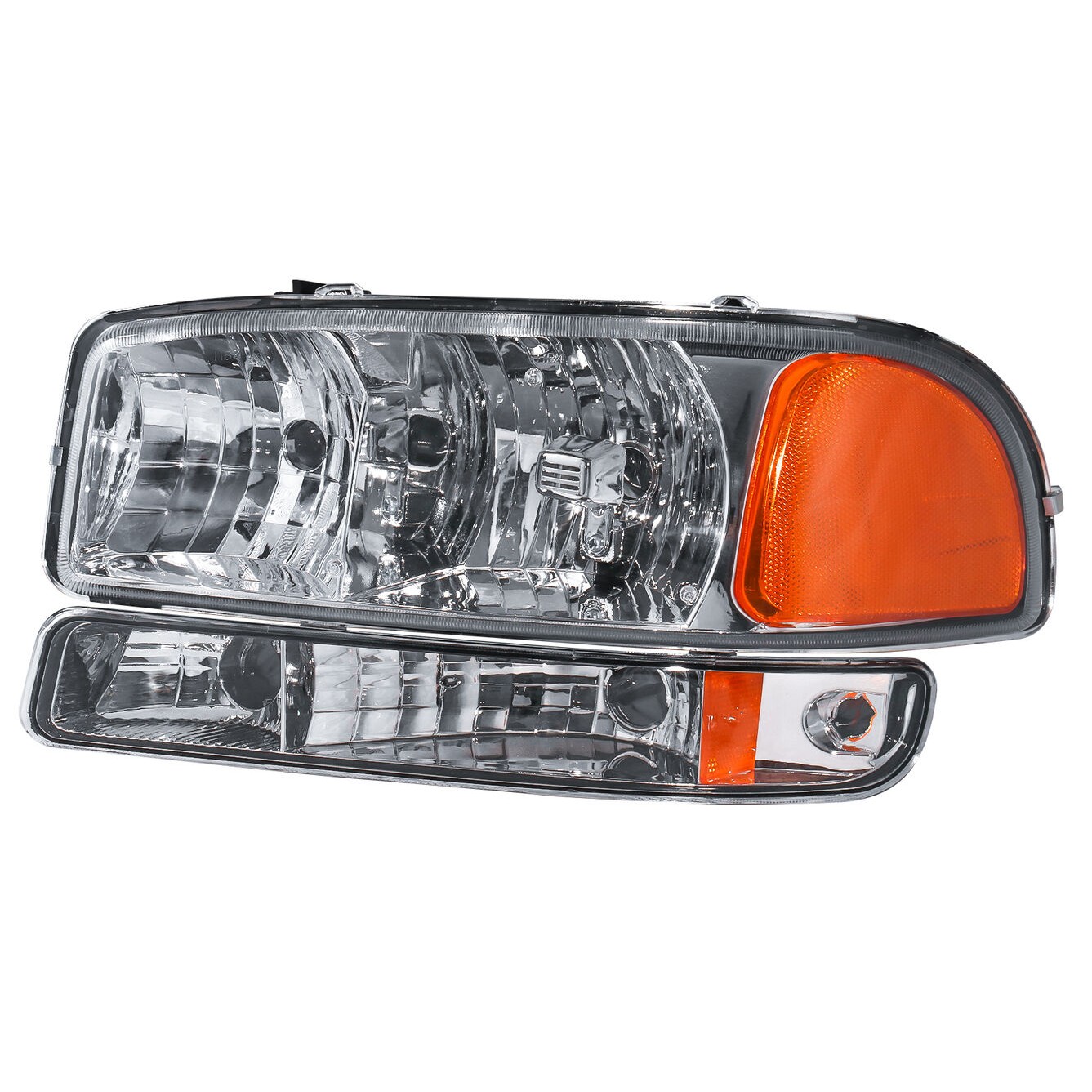 CHROME HOUSING AMBER CORNER HEADLIGHT_voghion.com