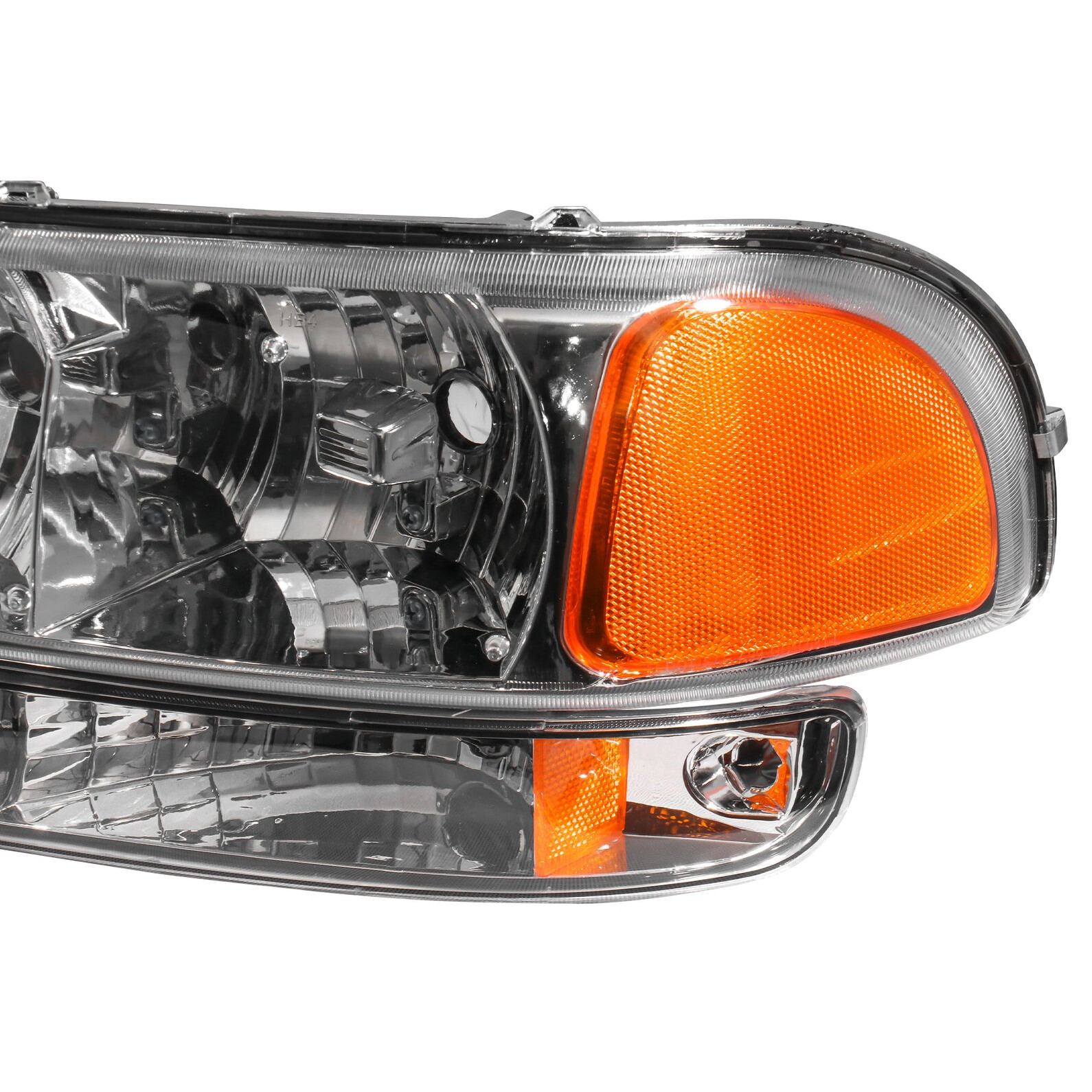 CHROME HOUSING AMBER CORNER HEADLIGHT_voghion.com