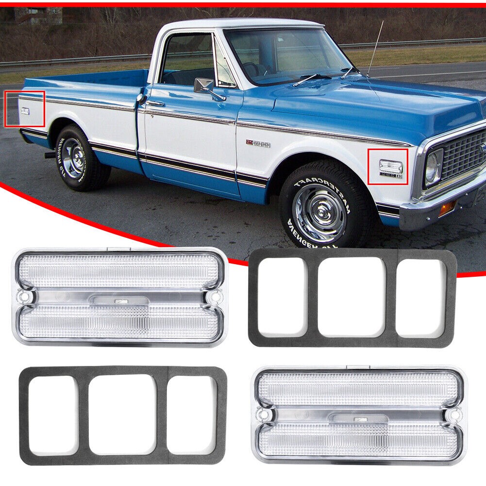 2x Clear Lens Front / Rear Side Marker Light Lamp_voghion.com