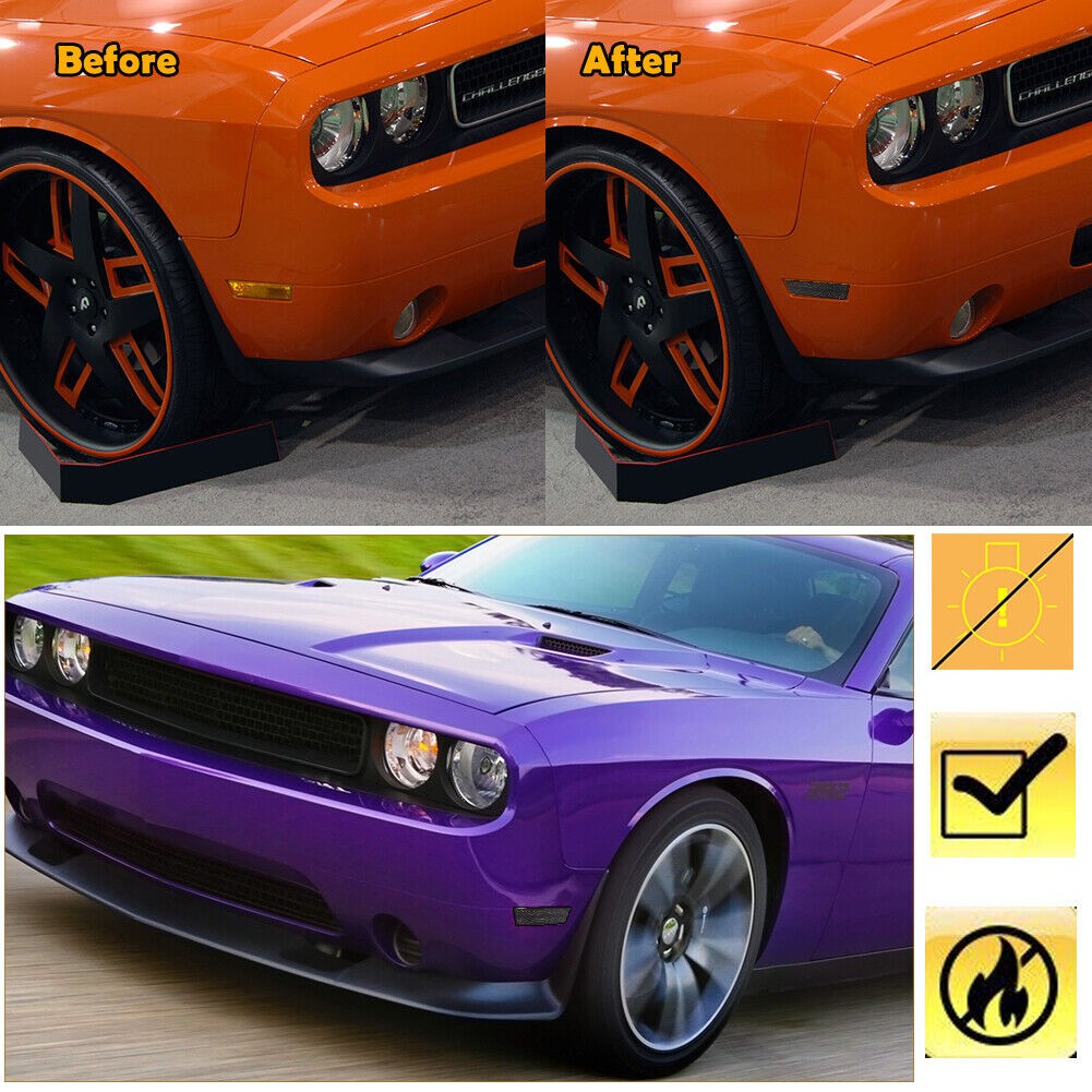 2Pcs Smoked Black Lens Front Side Marker Housing_voghion.com