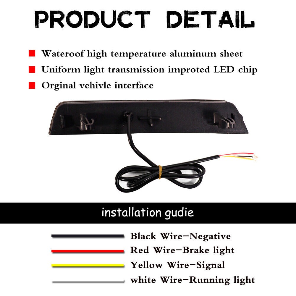 Red Rear Reflector Sequential LED Tail Brake Lights_voghion.com