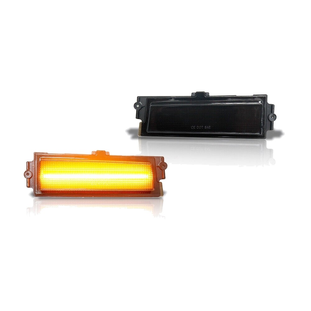 Smoke Full LED Amber Front Side Marker Lights_voghion.com