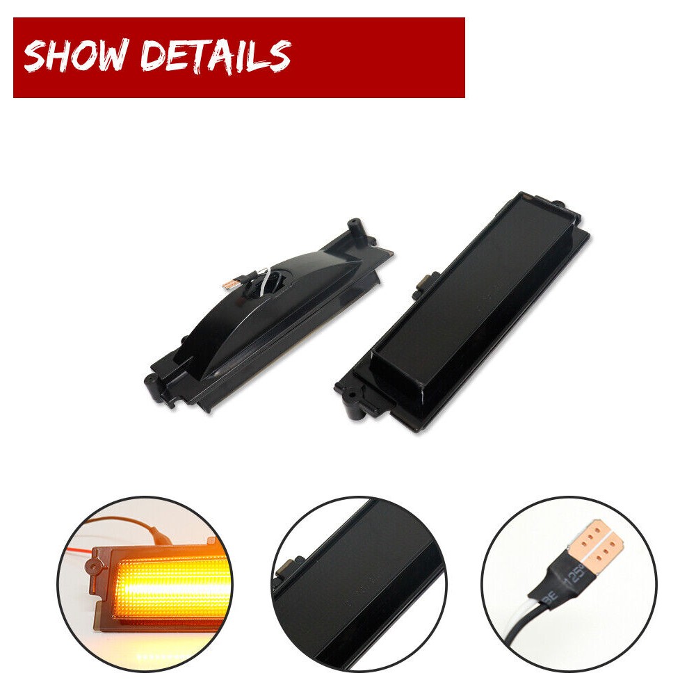 Smoke Full LED Amber Front Side Marker Lights_voghion.com