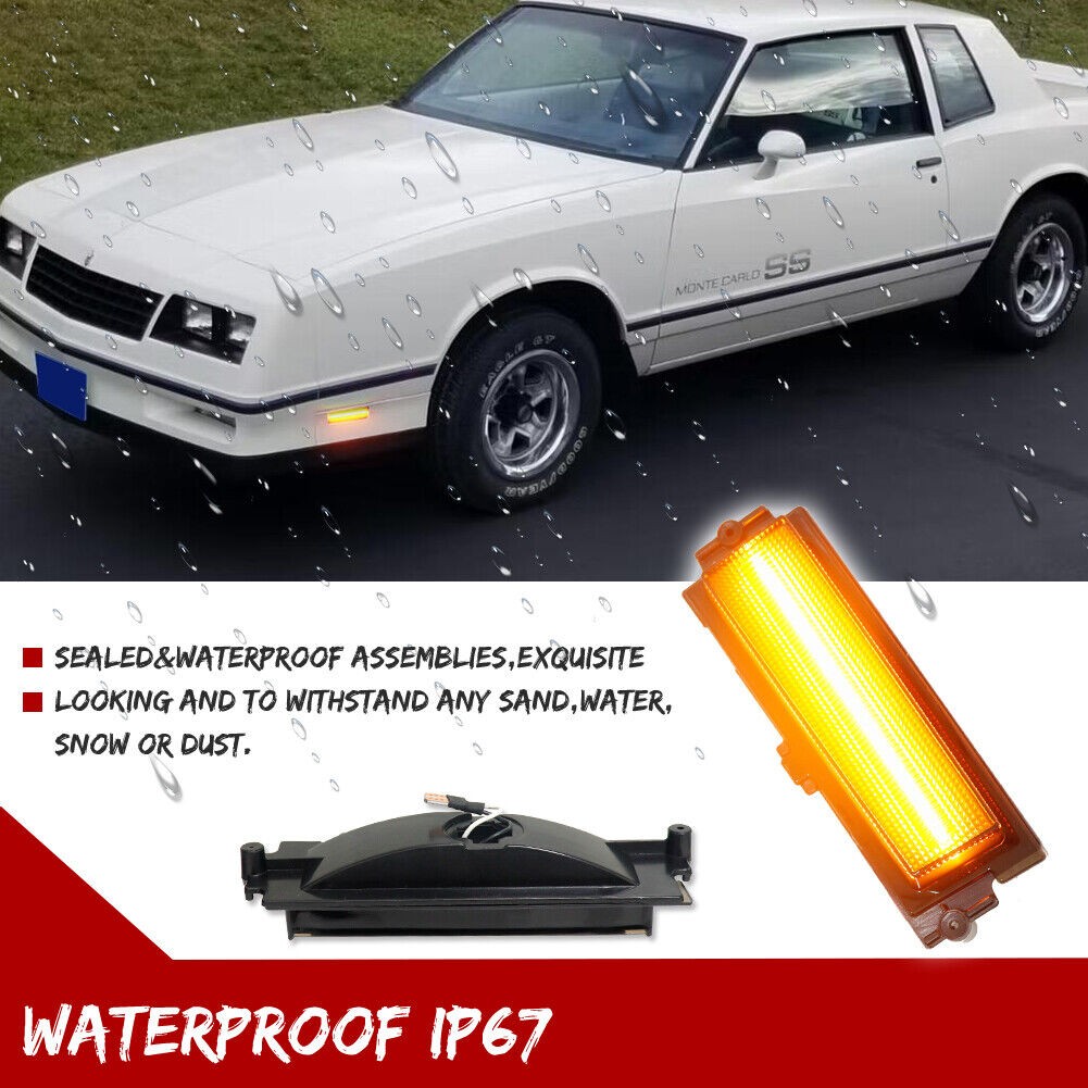 Smoke Full LED Amber Front Side Marker Lights_voghion.com