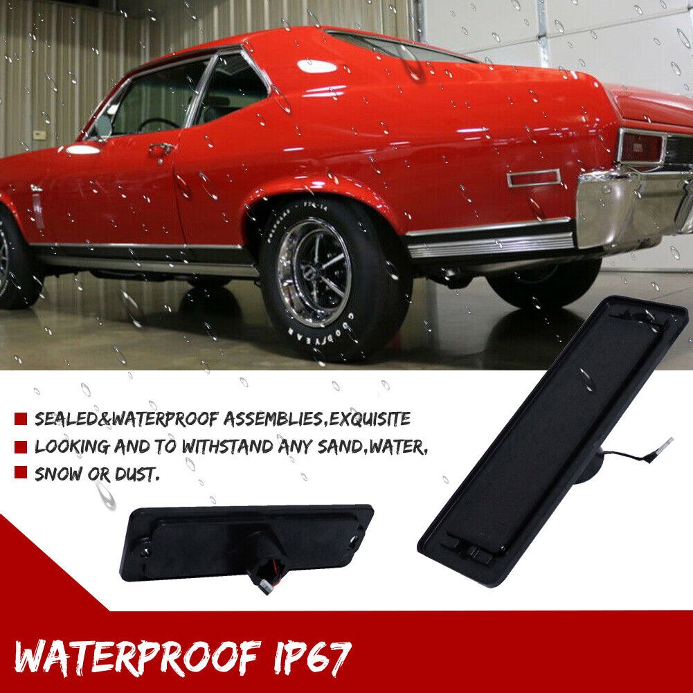 Smoked Red LED Rear Fender Bumper Side Marker Lights 2X_voghion.com