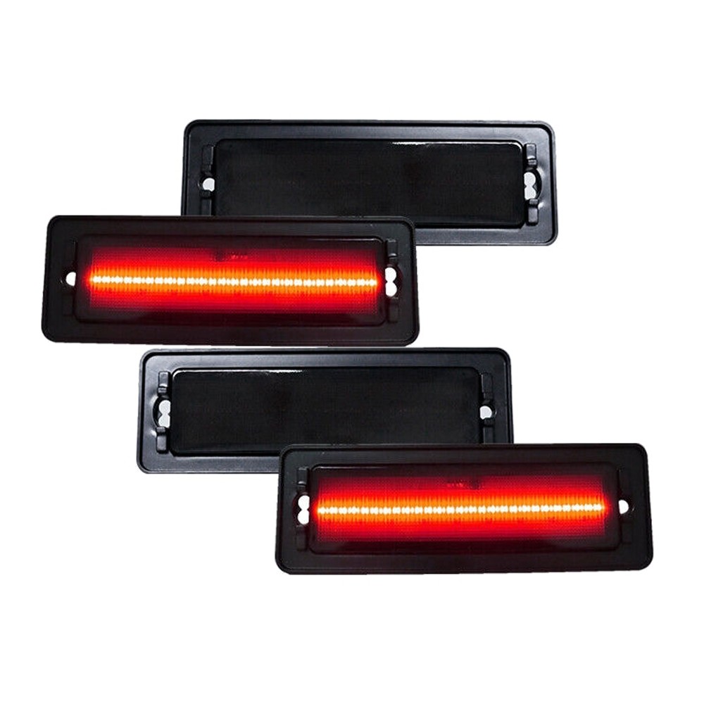 Smoke Front Amber Rear Red LED Bumper Side Marker Light_voghion.com