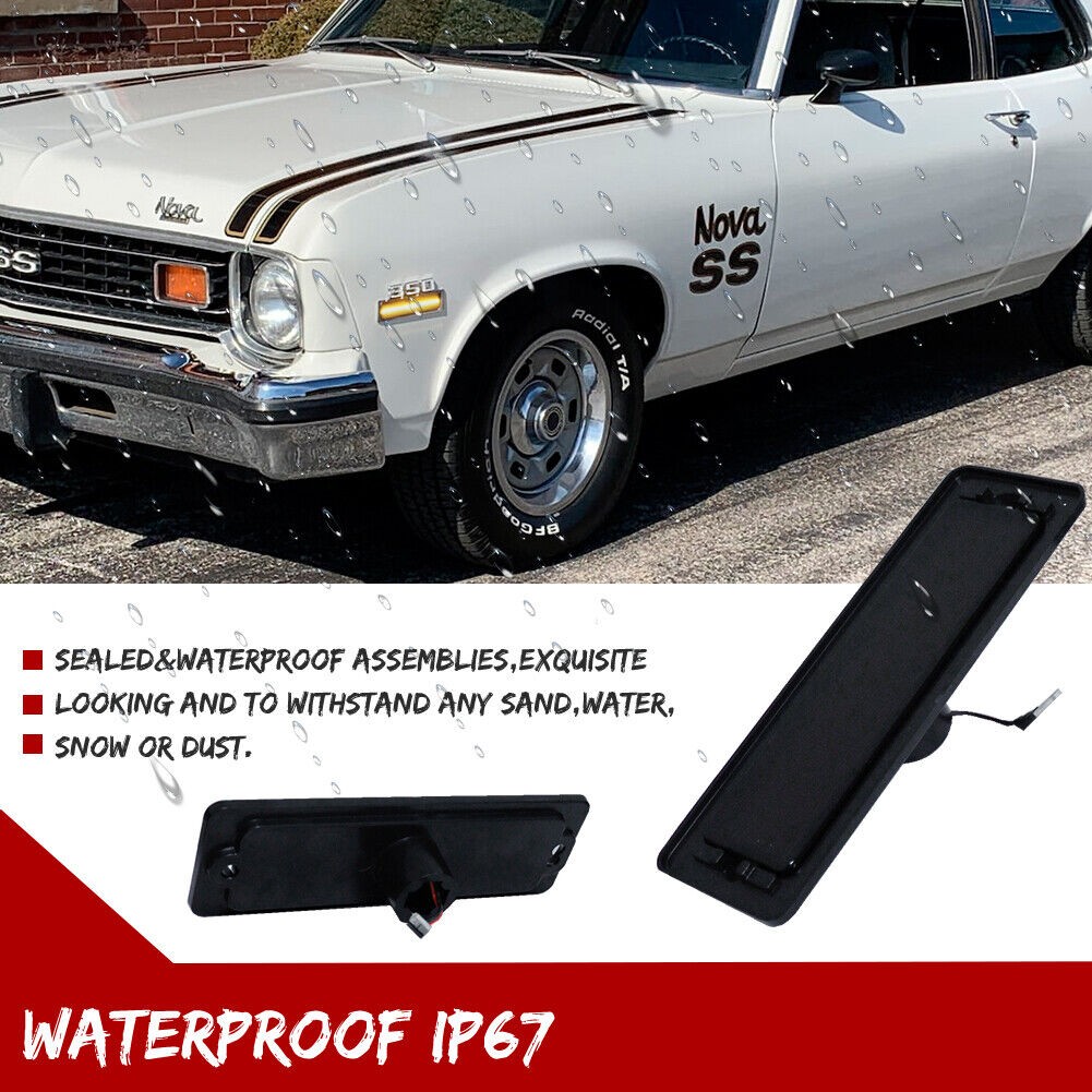 Smoke Front Amber Rear Red LED Bumper Side Marker Light_voghion.com