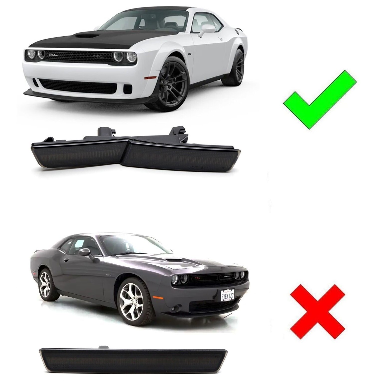Smoked LED Front Side Marker Lights Widebody RT_voghion.com