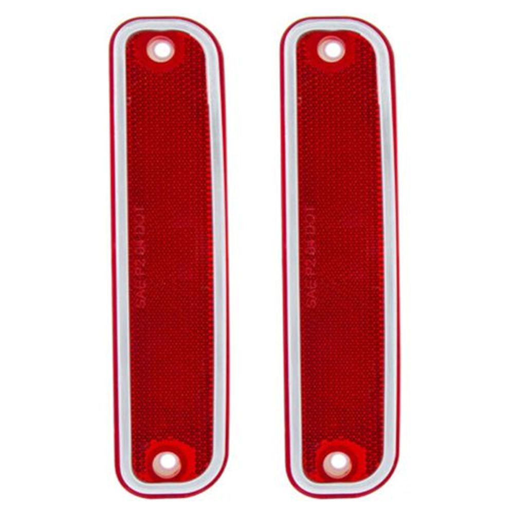 Red Rear Side Marker Light With SS Trim 1973-1980 Chevy Trucks_voghion.com
