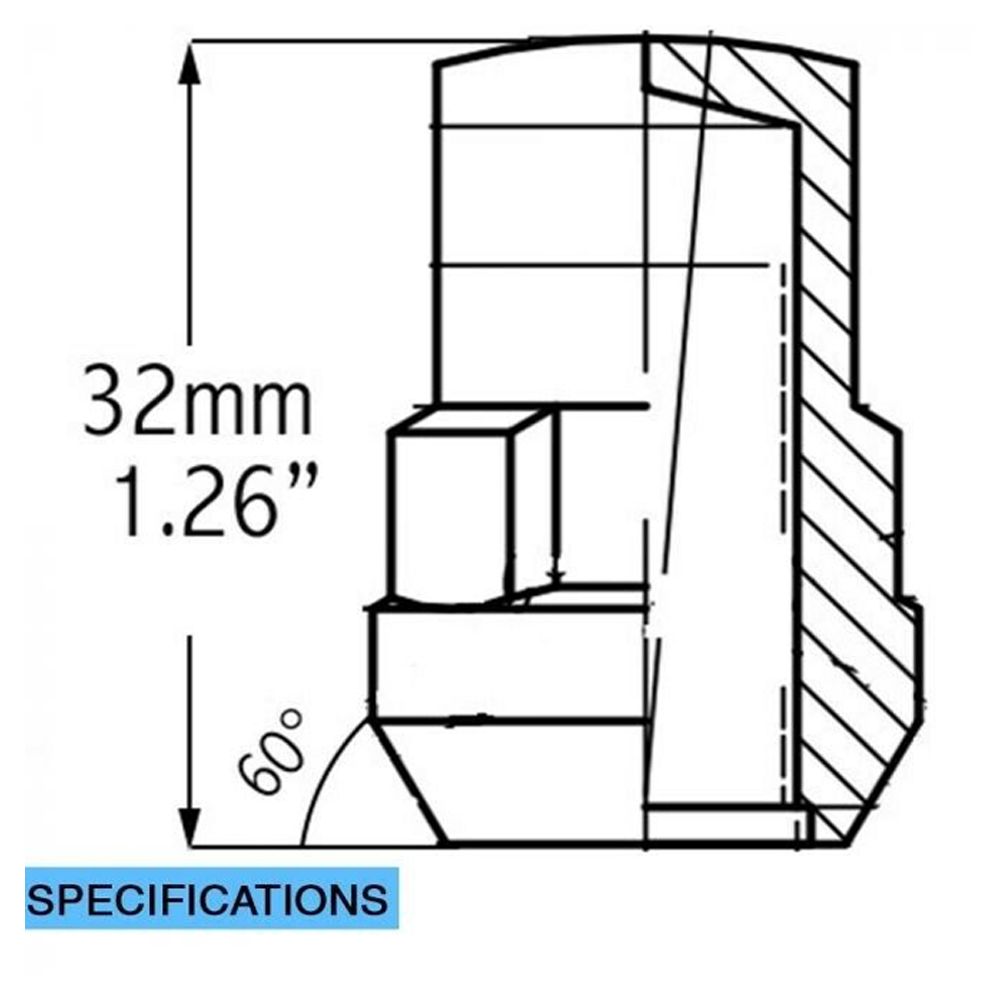 Locking Lug Nuts 1/2-20 Chrome Wheel Locks Bulge Acorn Cone Seat_voghion.com
