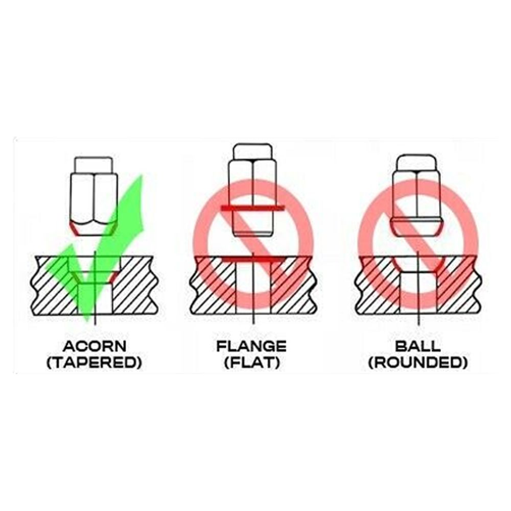 Locking Lug Nuts 1/2-20 Chrome Wheel Locks Bulge Acorn Cone Seat_voghion.com