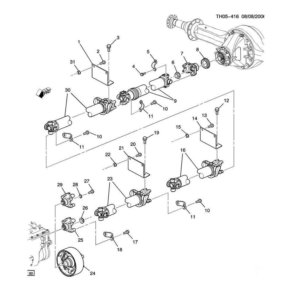 For 2005-2009 Topkick/Kodiak Transmission Universal Joint Yoke 15234914